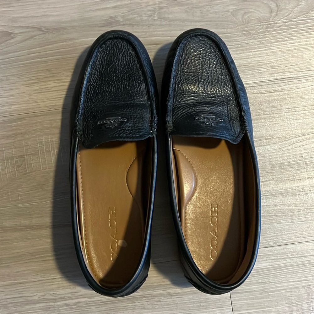 Coach black loafers size 8